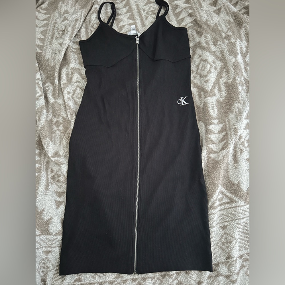 Calvin Klein Black Dress with Silver Zipper